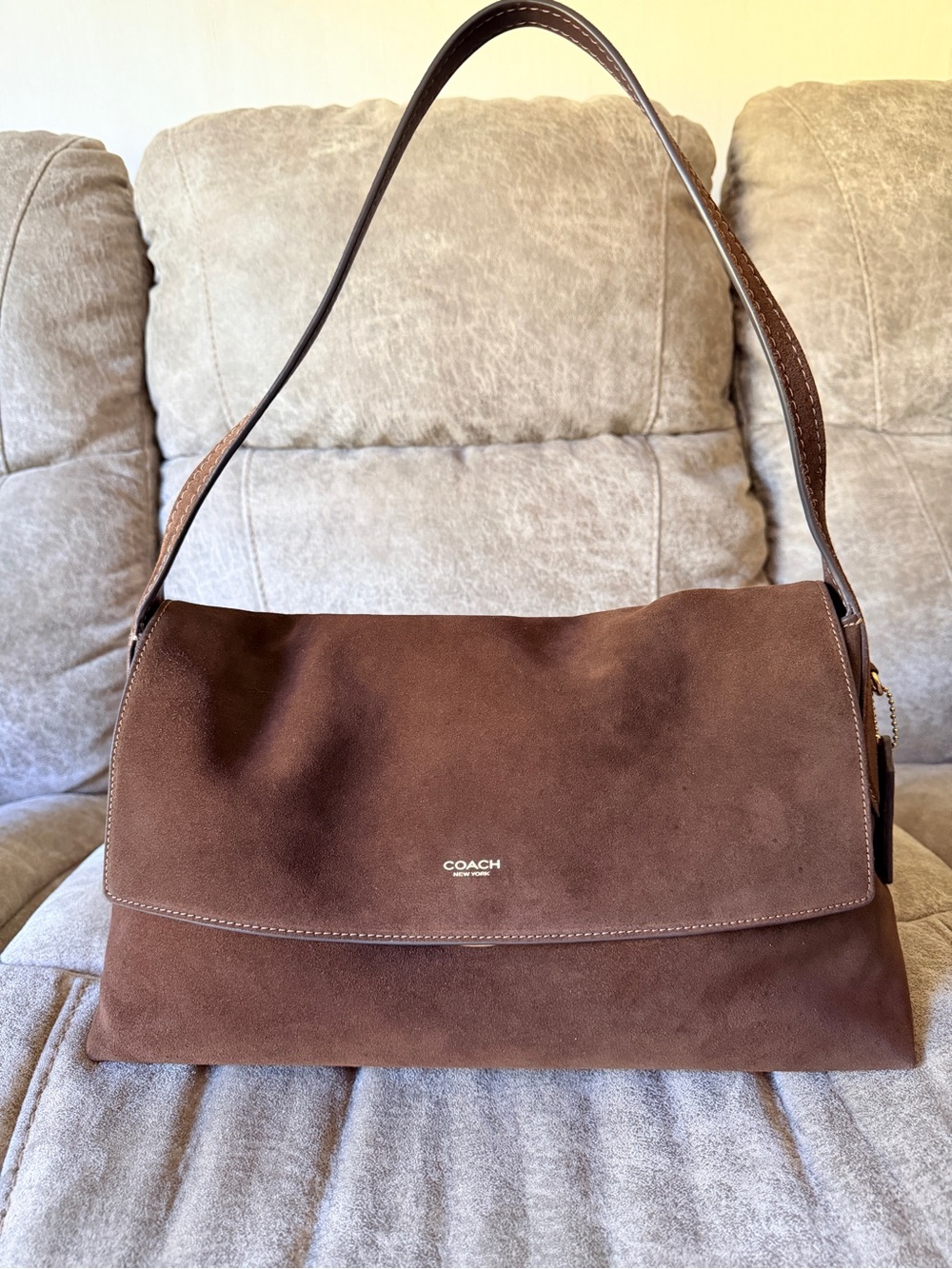 COACH Dark Chocolate Suede Chelsea 36
